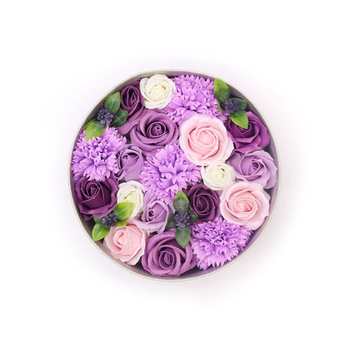 Coffret Rond Fleurs de Savon – Lavande, Rose & Œillet