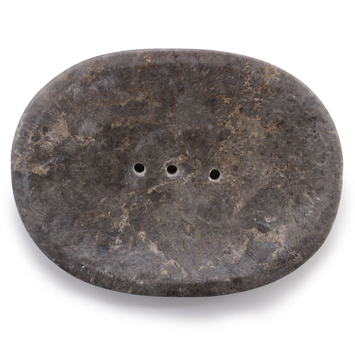 Porte-Savon Ovale en Marbre Gris