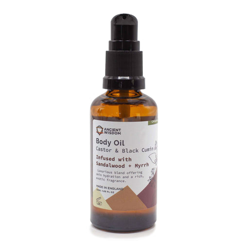 Huile Corporelle Bio 50ml – Bois de Santal & Myrrhe