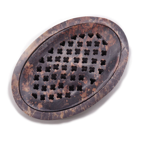 Porte-Savon Ovale en Pierre à Savon – 11x8cm