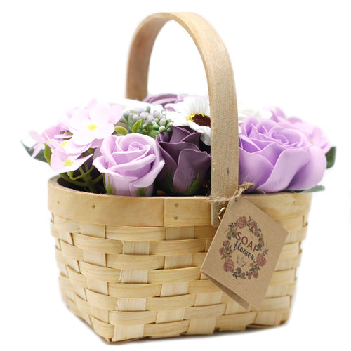 Grand Bouquet de Lilas en Panier d'Osier