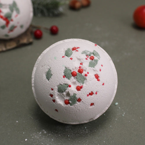 Bombe de Bain de Noël 180g – Houx & Gui