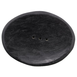 Porte-savon ovale en marbre noir