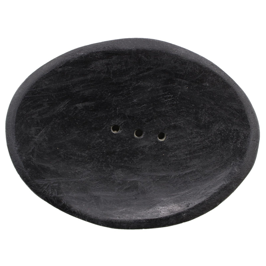 Porte-savon ovale en marbre noir