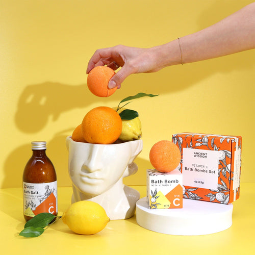 Bombes de Bain Vitamine C Aromathérapie – Coffret de 4