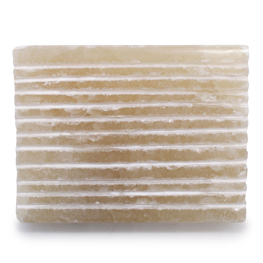 Porte-savon carré en onyx miel