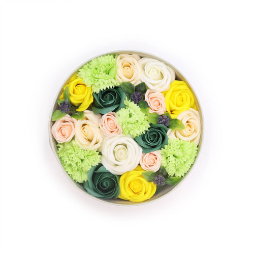 Coffret Rond de Fleurs de Savon – Printemps Jaune & Vert