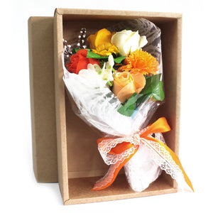 Bouquet de Fleurs de Savon en Coffret – Orange