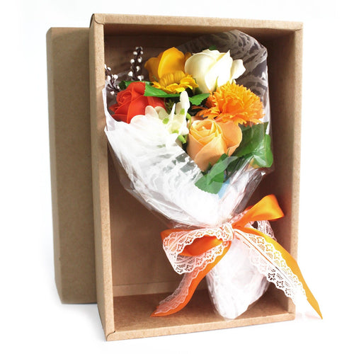 Bouquet de Fleurs de Savon en Coffret – Orange