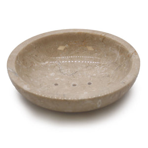 Porte-Savon Rond Galbé en Marbre Miel