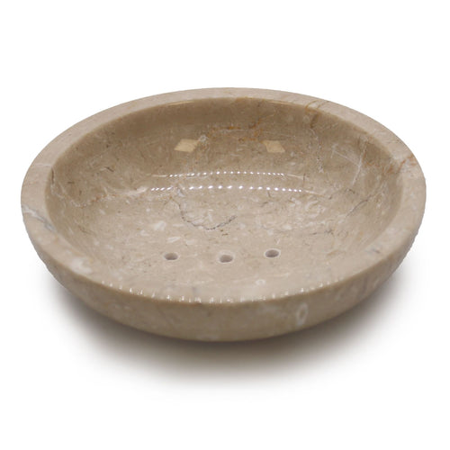 Porte-Savon Rond Galbé en Marbre Miel