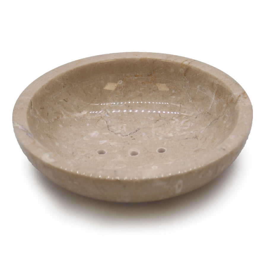 Porte-Savon Rond Galbé en Marbre Miel