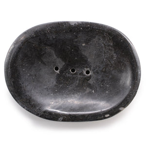 Porte-Savon Ovale Classique en Marbre Noir