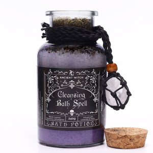 Potion de Bain Sorcière & Amulette Cristal de Roche – Purifiante