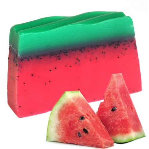 Tranche de Savon Pastèque – Paradis Tropical, Graines de Pavot