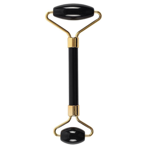 Rouleau de Massage Visage en Obsidienne Noire
