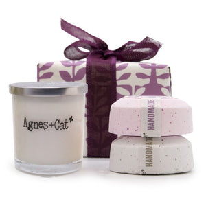 Coffret Cadeau Bain Moonstone – Bougie & Bombes de Bain