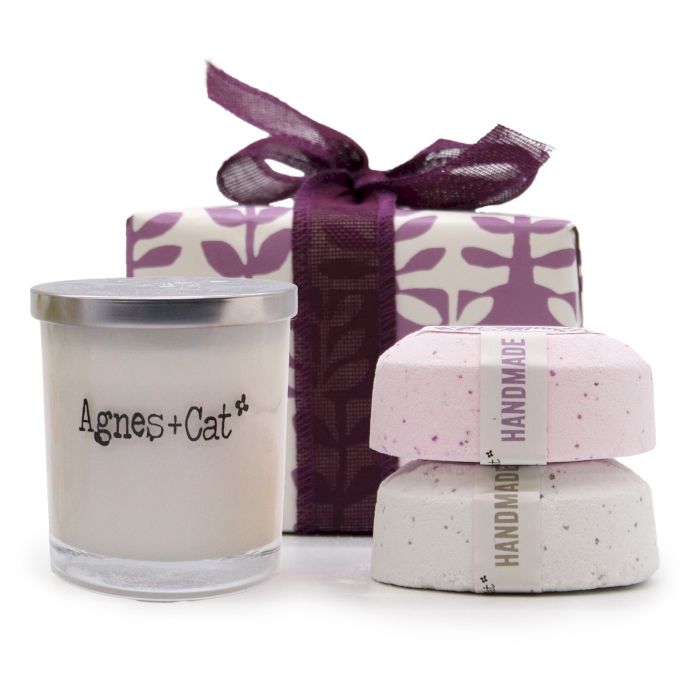 Coffret Cadeau Bain Moonstone – Bougie & Bombes de Bain