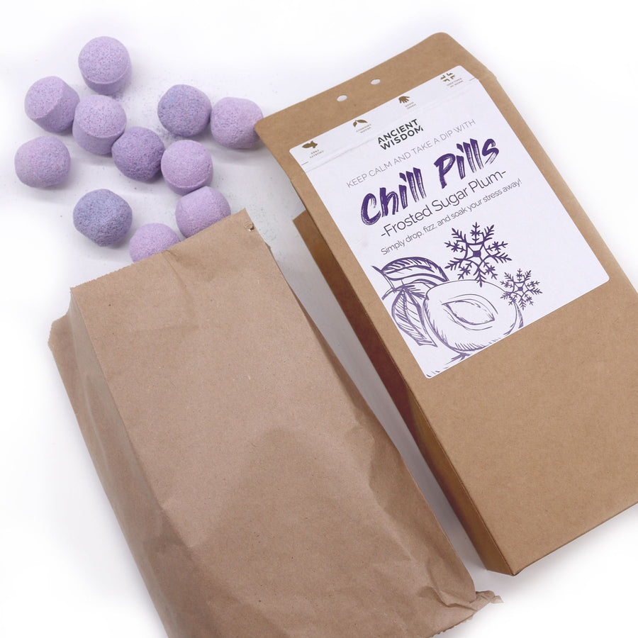 Coffret de Boules de Bain Effervescentes 350g – Prune Givrée